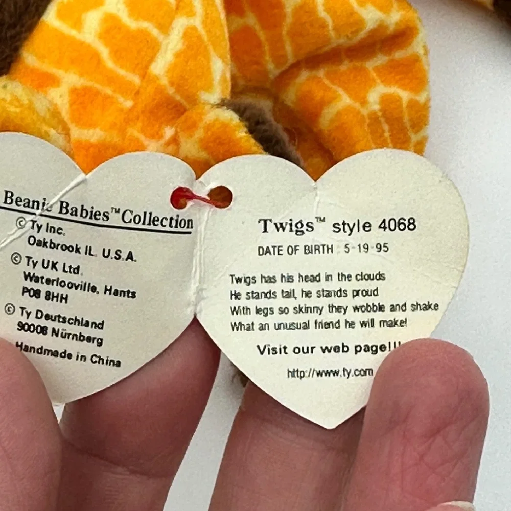 Vintage Ty Beanie Babies Twigs the Giraffe 1995 Plush Toy